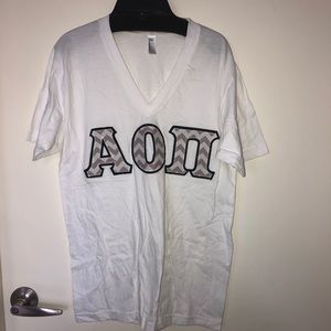 🆕 Alpha Omicron Pi Chevron Embroidered Tee